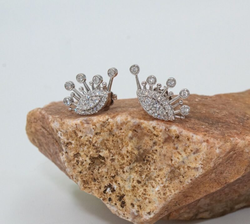 Sparkling 48 Lab Grown diamonds Earrings with 18K White Gold