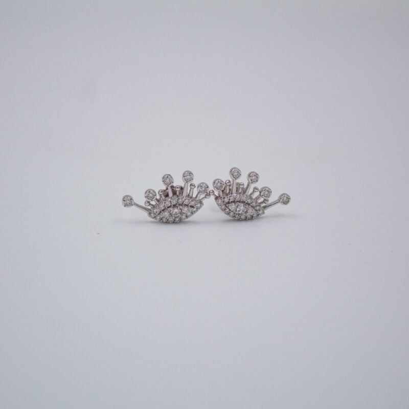 Sparkling 48 Lab Grown diamonds Earrings with 18K White Gold