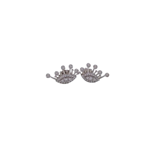Sparkling 48 Lab Grown diamonds Earrings with 18K White Gold