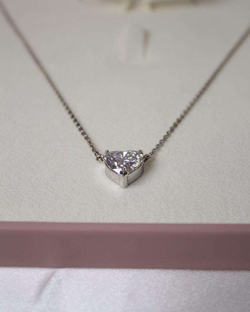 Heart-shaped Diamond Chain & Earring Set